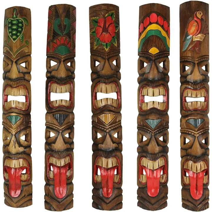 5 Exquisite Hand-Carved Tiki Mask