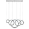 5 Hoop Crystal Progression Chandelier  Chrome