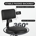 Rolling Mechanic Chair with Backrest and Footrest – Heavy Duty Shop Stool with Wheels, Adjustable Height Swivel Garage Chair - 5