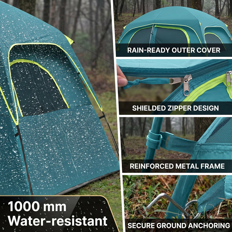 5–8 PERSON FAMILY DOME CAMPING TENT – WATERPROOF OUTDOOR TENT WITH RAINFLY & CARRY BAG - 5