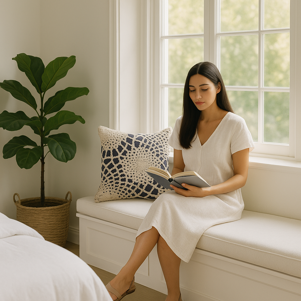 Premium 20" Blue and Ivory Hand Woven Abstract Indoor Outdoor Throw Pillow Cover With Texture - Bohemian Style Weather-Resistant Cotton