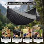 Portable Camping Hammock with Tree Straps – Lightweight Nylon Travel Hammock - 5