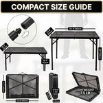 Foldable Camping Table Collapsible Picnic Aluminum Alloy Grill Stand - 5
