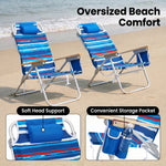 17" Big & Tall Oversized Beach Chairs 2-Pack – Heavy Duty Folding Outdoor Seating - 5