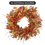 22-Inch Artificial Fall Wreath for Front Door – Berry, Pumpkin & Floral Styles - 5