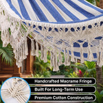 Boho Macrame Double Hammock Swing with Tassels – 2 Person Hanging Chair for Indoor & Outdoor Relaxation - 5