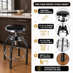 Swivel Bar Stool for Garage & Shop - Backless Counter Stool with Padded Seat, Workbench Stool for Workshop, Single Bar Stool with Chrome Legs - 5