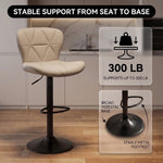 COUNTER BAR STOOLS SET OF 2 – ADJUSTABLE SWIVEL FAUX LEATHER SEATS - 5