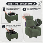 Swivel Accent Chair with Storage, 360 Degree Velvet Small Accent Chair, No Assembly Comfy Bedroom Chair for Living Room, Reading, Dressing Room - 5