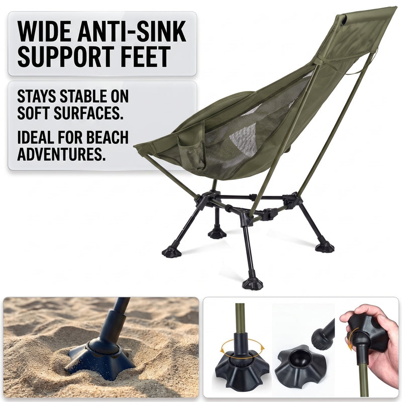 Ultra-Compact High Back Folding Camping Chair – Lightweight & Portable - 5