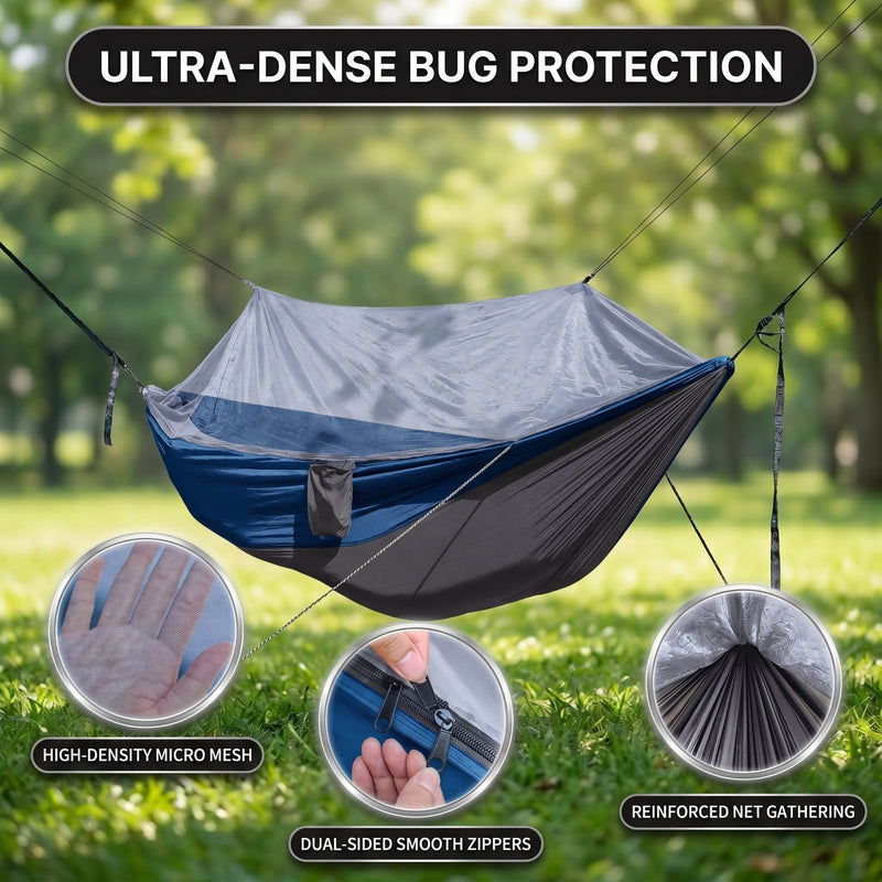 Camping Hammock with Mosquito Net – 1-2 Person, Nylon - 5