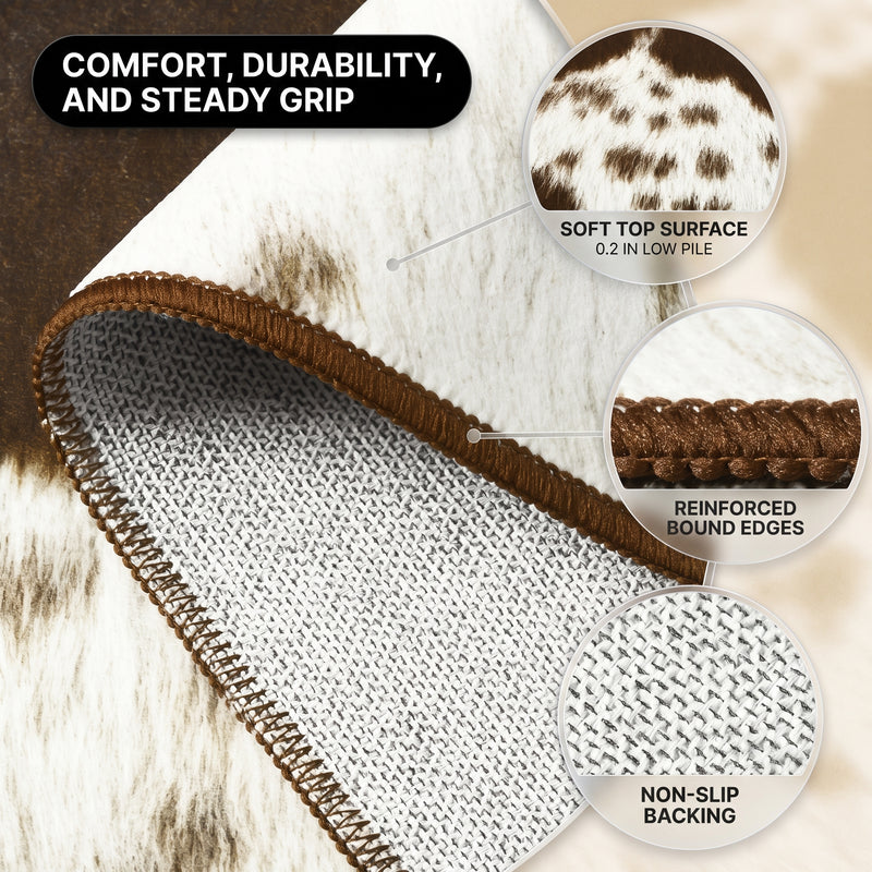Faux Cowhide Rug – Animal Print Area Rug for Living Room, Bedroom & Office - 5