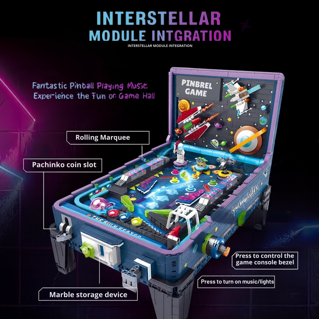 High Quality Building Blocks Pinball Machine, Game Table, Coin Operated, Children's Puzzle Assembly Model, Boy Creative Gift Toy