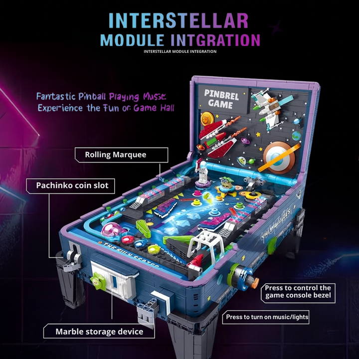 High Quality Building Blocks Pinball Machine, Game Table, Coin Operated, Children's Puzzle Assembly Model, Boy Creative Gift Toy