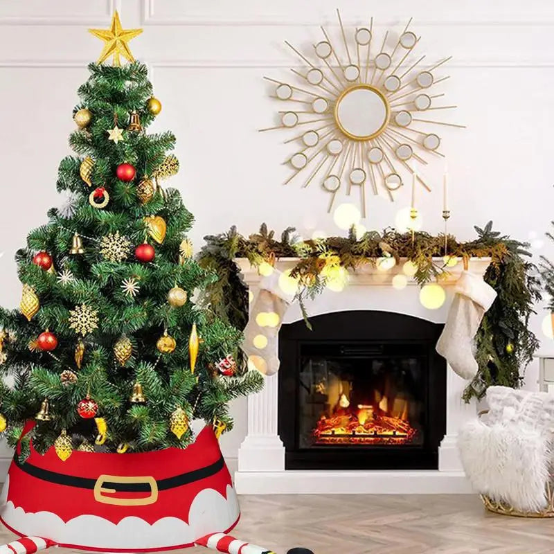 Christmas Tree Stand Cover 22Inch Round Tree Floor Mat Shimmer Tree Cover Mat Sequin Glitter Tree Skirts Vintage Tree Cover