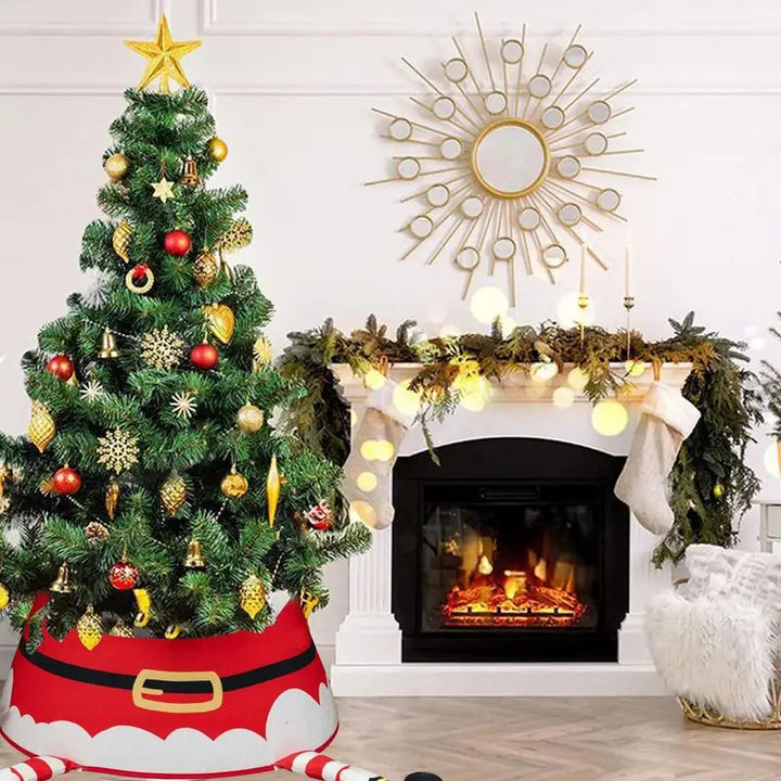 Christmas Tree Stand Cover 22Inch Round Tree Floor Mat Shimmer Tree Cover Mat Sequin Glitter Tree Skirts Vintage Tree Cover