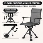 360° Swivel Hunting Chair with Adjustable Legs & Rifle Rest – Portable Tripod Seat - 5