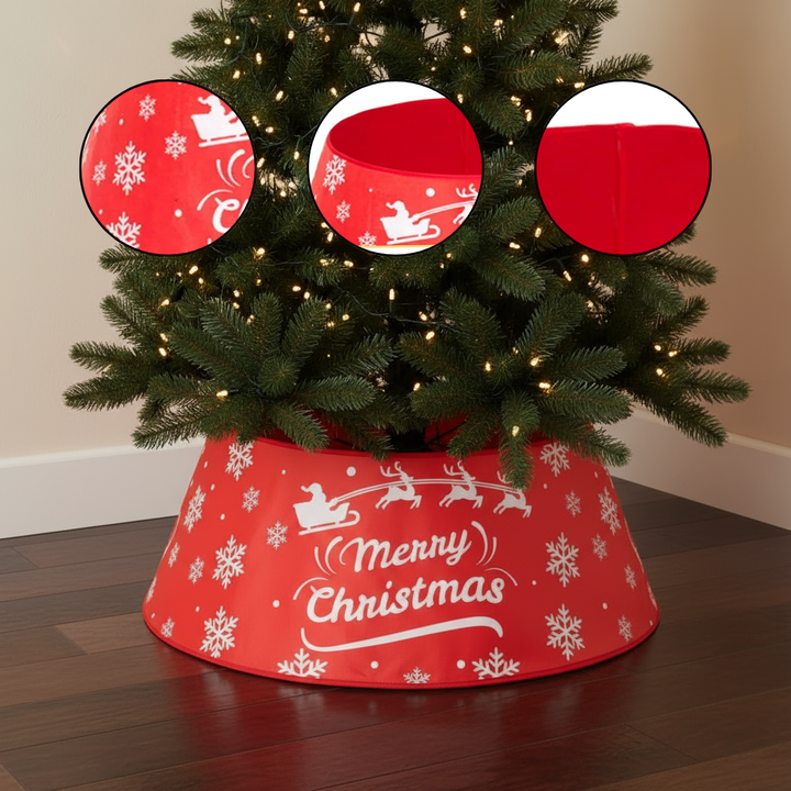 Christmas Tree Stand Cover 22Inch Round Tree Floor Mat Shimmer Tree Cover Mat Sequin Glitter Tree Skirts Vintage Tree Cover