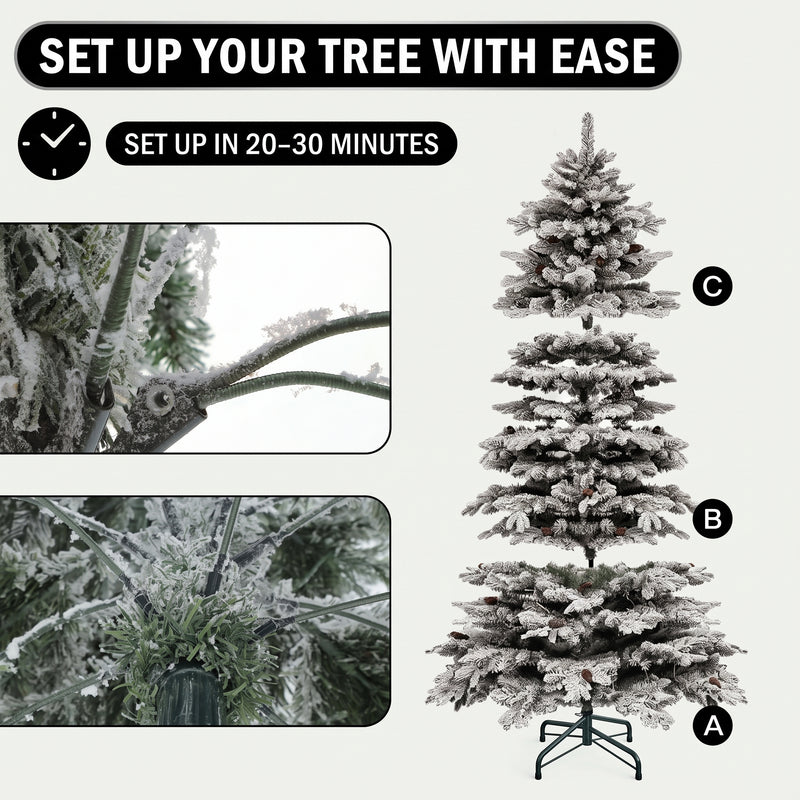 PRE LIT CHRISTMAS TREE – COLOR CHANGING LED LIGHTS WITH REMOTE CONTROL - 5