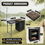 Camping Portable Cook Station/Kitchen Table, Folding Outdoor Cooking Table with Storage - 5