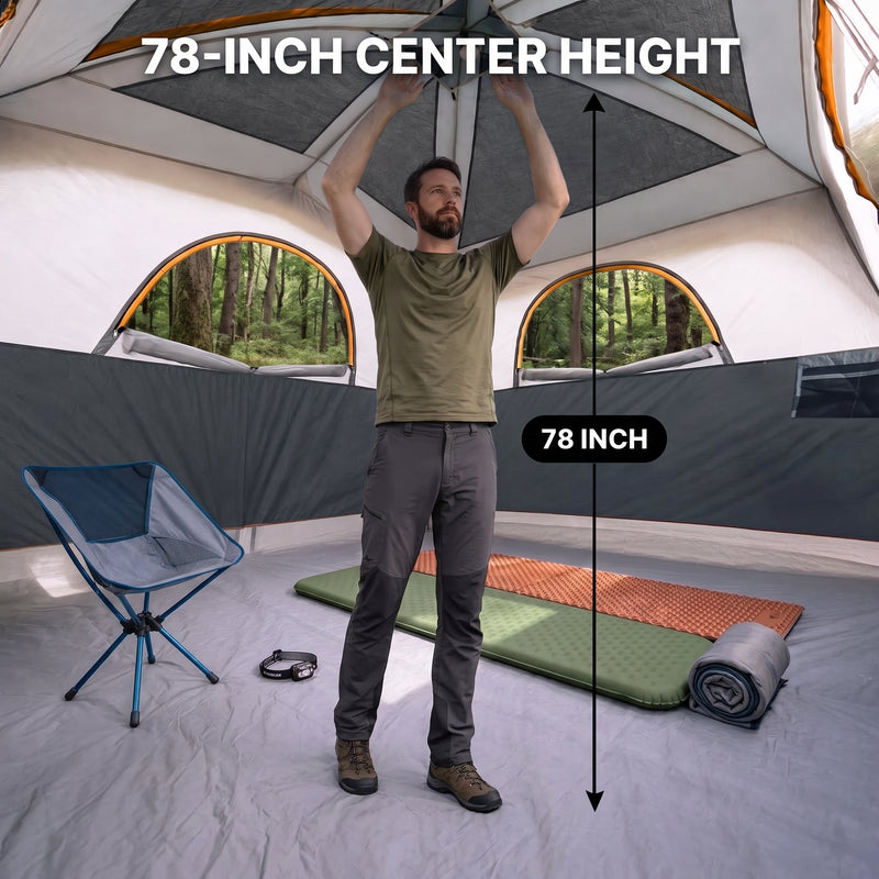 4-6 PERSON INSTANT CABIN CAMPING TENT – WATERPROOF FAMILY TENT WITH RAINFLY & CARRY BAG - 5