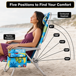 Backpack Beach Chair 2 Pack – Reclining Aluminum, 300 - 500 lbs - 5