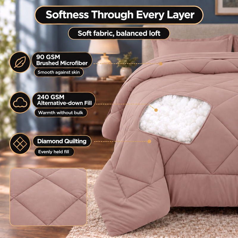 7-Piece Comforter Set with Sheets – Down Alternative Fill - 5