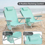 Big & Tall XL 300 to 500 lbs Reclining Backpack Beach Chair – 2 Pack - 5