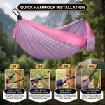 Portable Camping Hammock with Tree Straps – Lightweight Nylon Travel Hammock - 5