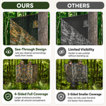 Hunting Tree Stand Blinds Cover 142" x 35" Extra Large Camouflage Universal Tree Stand Blinds Realistic Forest Camo Treestand Cover with Zipper for Deer Elk Hunting, Frames Not Included - 5