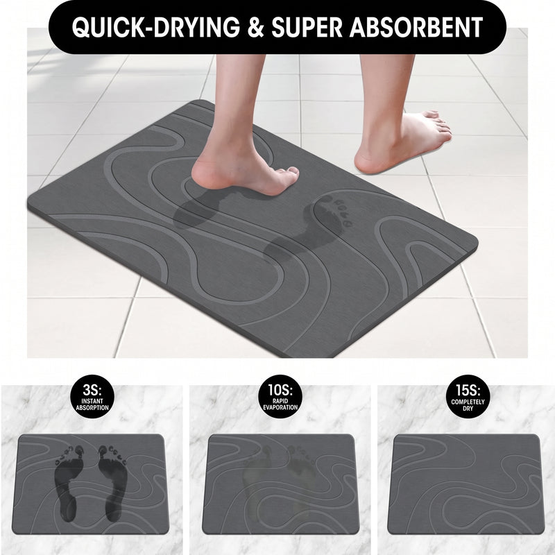 STONE BATH MAT – QUICK-DRY DIATOMACEOUS EARTH SHOWER MAT - 5