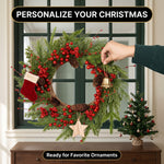 CHRISTMAS BERRY WREATH FOR FRONT DOOR – WINTER PINE HOLIDAY DÉCOR - 5