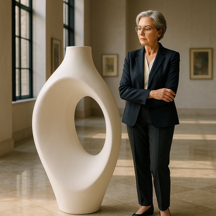 Exclusive Simi Vase Large White - Premium 34" Modern Resin Statement Collection