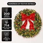 PRE-LIT CHRISTMAS WREATH – WARM LED DOOR DÉCOR - 5