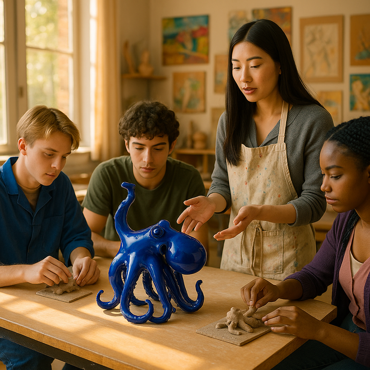 Exclusive Sugvar the Octopus Blue Resin Sculpture - Premium 18" Marine Art Collection