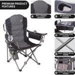 Oversized Portable Camping Chair with Lumbar Support & Cooler Bag - 5