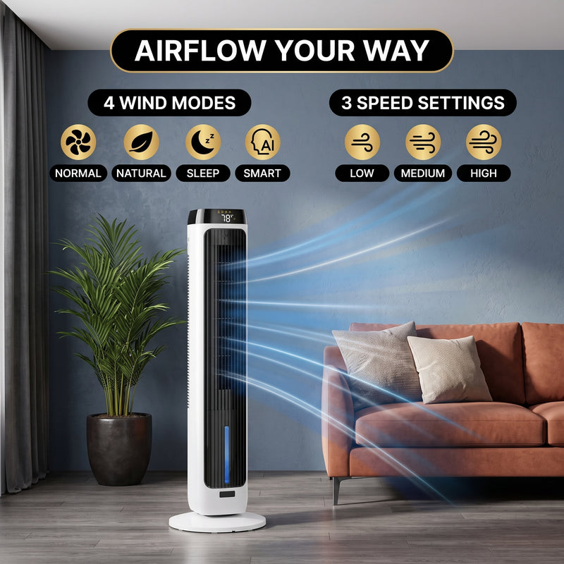 3-in-1 Evaporative Air Cooler Tower Fan with Remote Control - 5