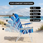 17" Big & Tall Oversized Beach Chairs 2-Pack – Heavy Duty Folding Outdoor Seating - 5