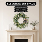 EUCALYPTUS WREATH FOR FRONT DOOR – FARMHOUSE GREENERY DÉCOR - 5