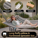 Outdoor Double Hammock with Stand for 2 – Heavy Duty Steel Frame, Pillow Included - 5