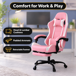 Pink Gaming Chairs – High-Back Reclining Styles with Footrest & Lumbar Support - 5
