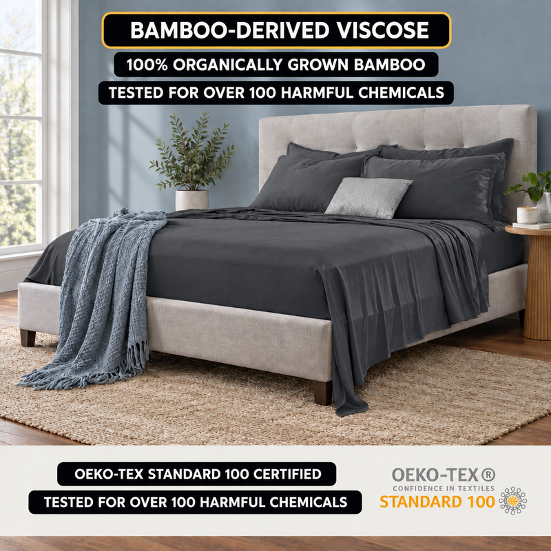 Bamboo Cooling Sheets – 300TC Viscose Sateen Sheet Set - 5