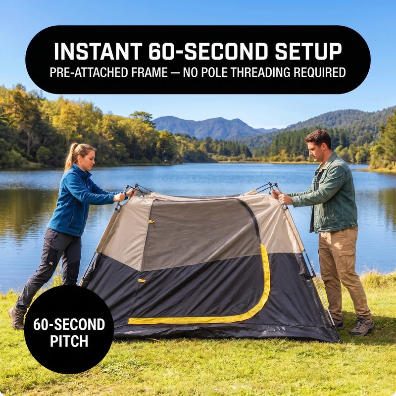 4-6 Person Instant Cabin Camping Tent with Rainfly & Carry Bag - 5