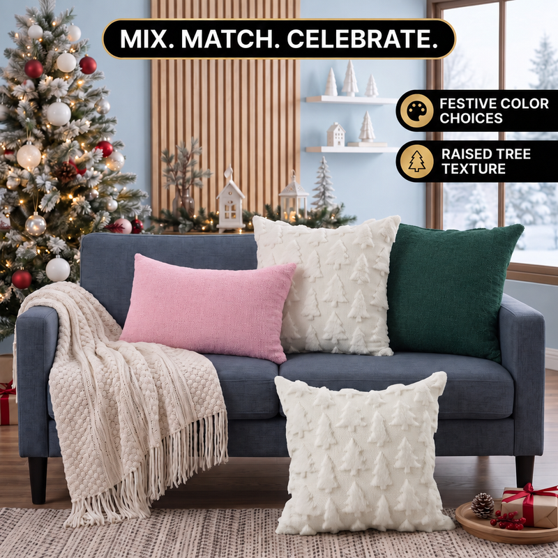 Christmas Pillow Covers 18x18 – Decorative Set of 2 - 5