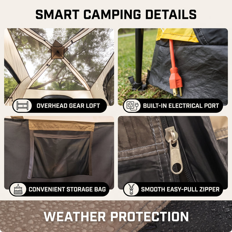 4-6 PERSON INSTANT CABIN CAMPING TENT – WATERPROOF FAMILY TENT WITH RAINFLY & CARRY BAG - 5