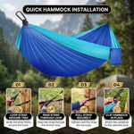 Portable Camping Hammock with Tree Straps – Lightweight Nylon Travel Hammock - 5