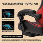 GAMING CHAIR WITH FOOTREST – LUMBAR SUPPORT & 360° SWIVEL - 5