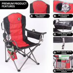 Oversized Portable Camping Chair with Lumbar Support & Cooler Bag - 5