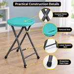 Folding Stool with Metal Frame – Indoor & Outdoor Seating - 5