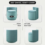 Swivel Accent Chair with Storage, 360 Degree Velvet Small Accent Chair, No Assembly Comfy Bedroom Chair for Living Room, Reading, Dressing Room - 5